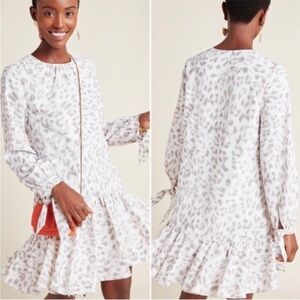 MARE MARE ANTHROPOLOGIE Felix dress size S purple white tunic mini lined